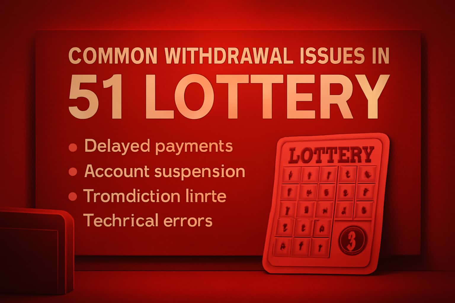 An educational scene highlighting withdrawal issues in 51 Lottery.