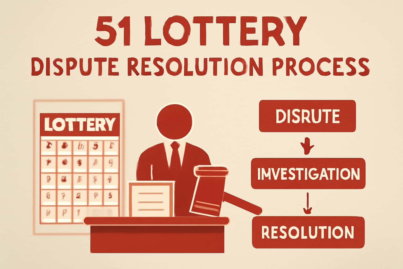 Visual representation of the 51 Lottery Dispute Resolution Process, emphasizing clarity and neutrality.