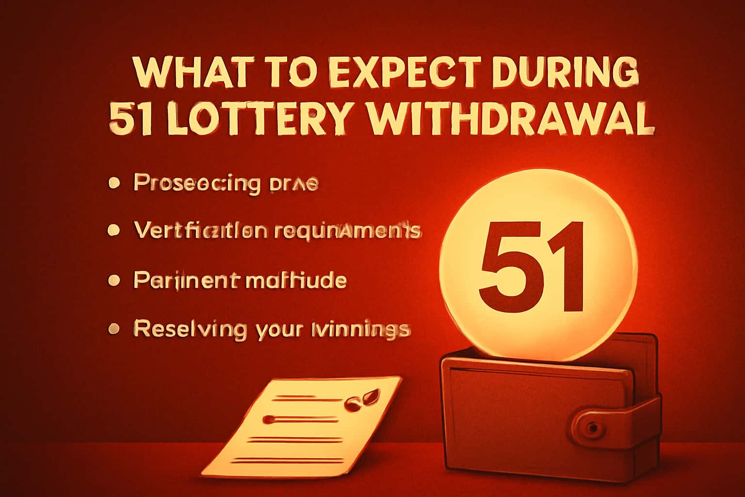 An informative scene illustrating withdrawal expectations related to the 51 Lottery.