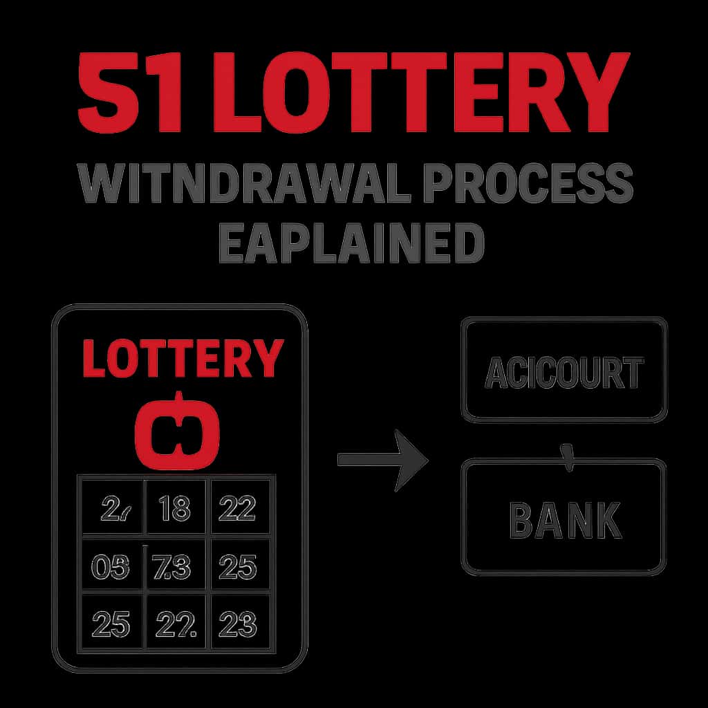 An educational diagram illustrating the steps of the 51 Lottery withdrawal process.